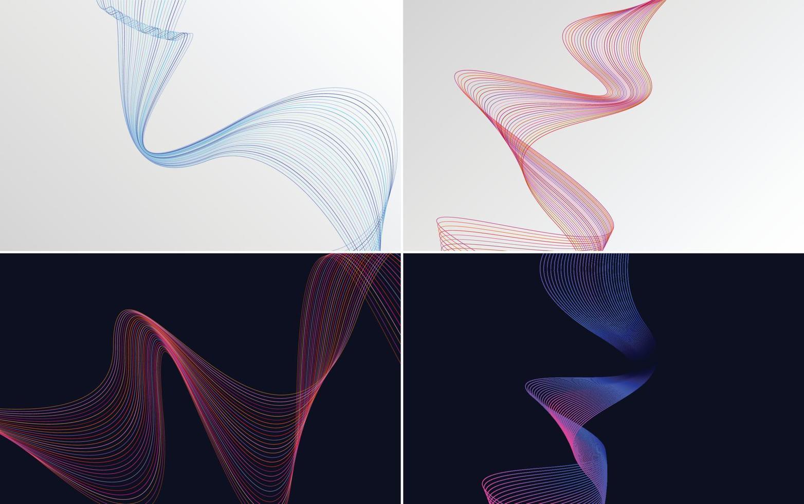 Collection of geometric minimal lines pattern set vector