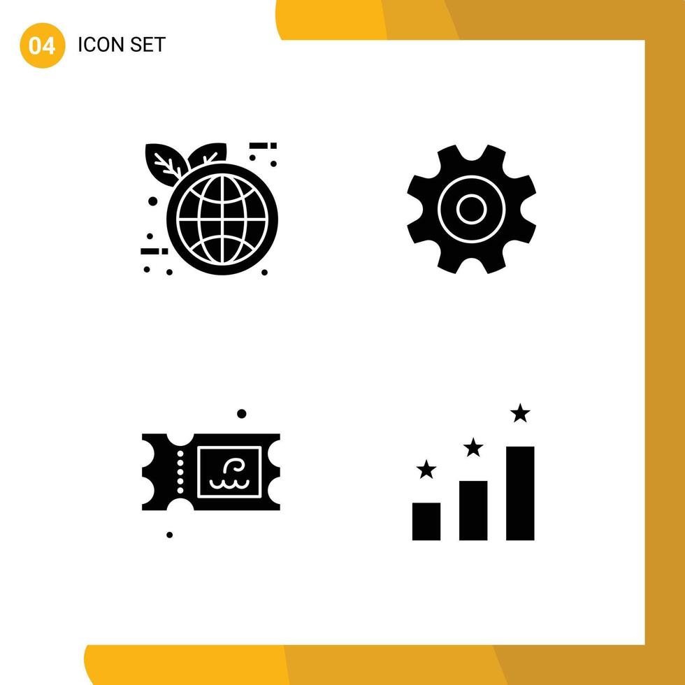 4 Creative Icons Modern Signs and Symbols of earth day park cogs wheel position Editable Vector Design Elements