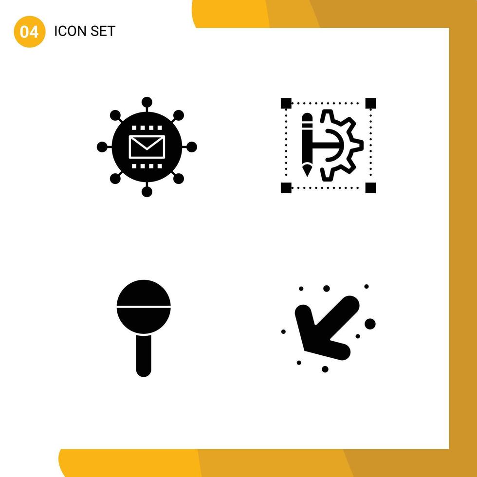 4 Creative Icons Modern Signs and Symbols of engine setting optimization edit child Editable Vector Design Elements