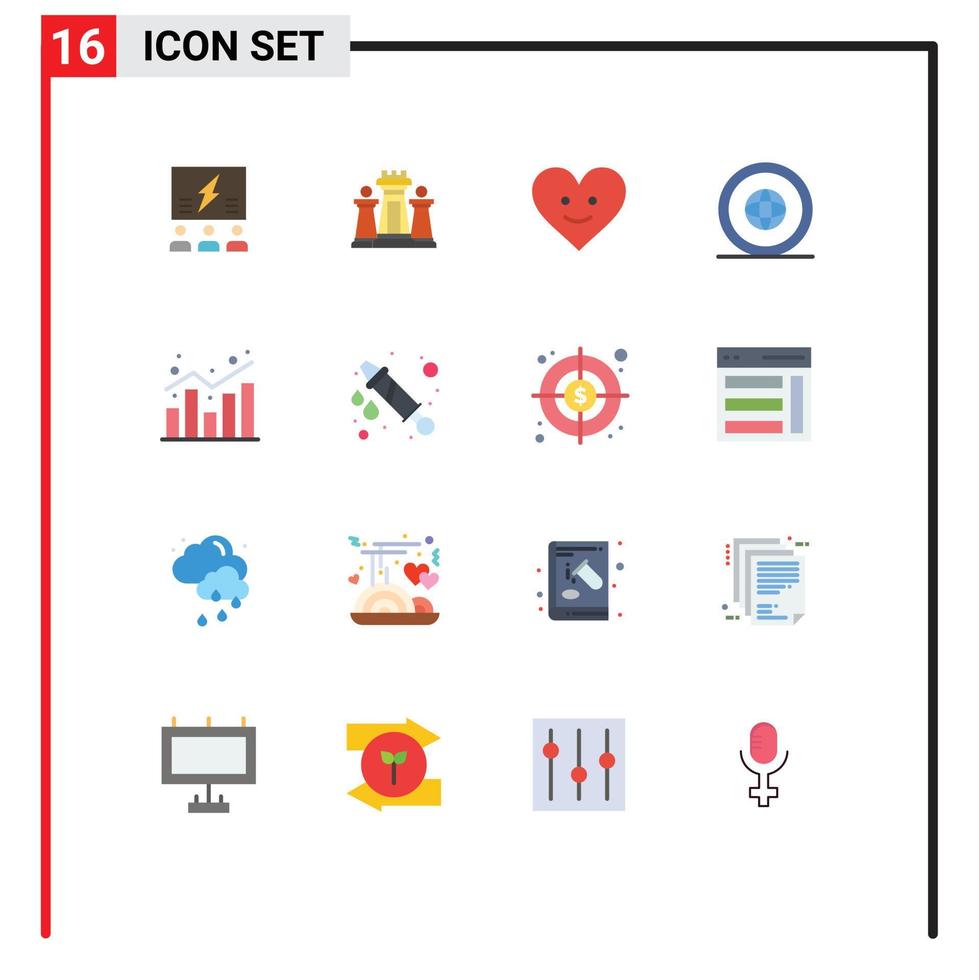 16 User Interface Flat Color Pack of modern Signs and Symbols of brainstorming strategy solution thinking technology Editable Pack of Creative Vector Design Elements