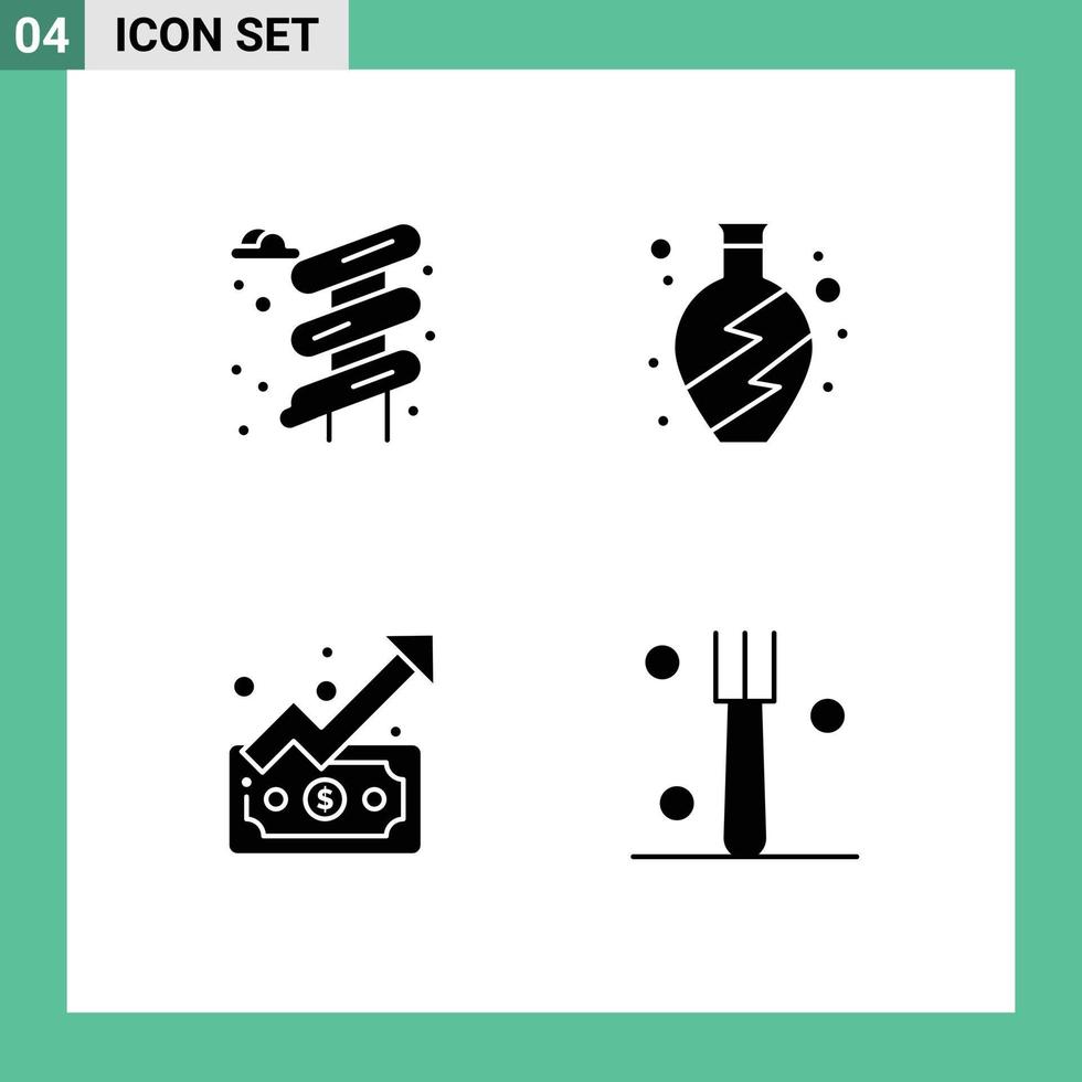 Stock Vector Icon Pack of 4 Line Signs and Symbols for slider money home graph kitchen Editable Vector Design Elements