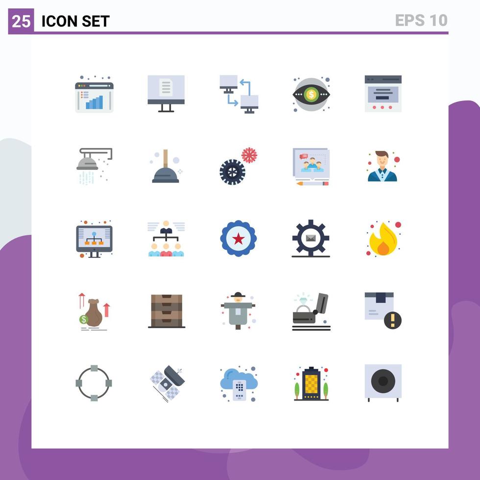 Universal Icon Symbols Group of 25 Modern Flat Colors of communication money file marketing business Editable Vector Design Elements