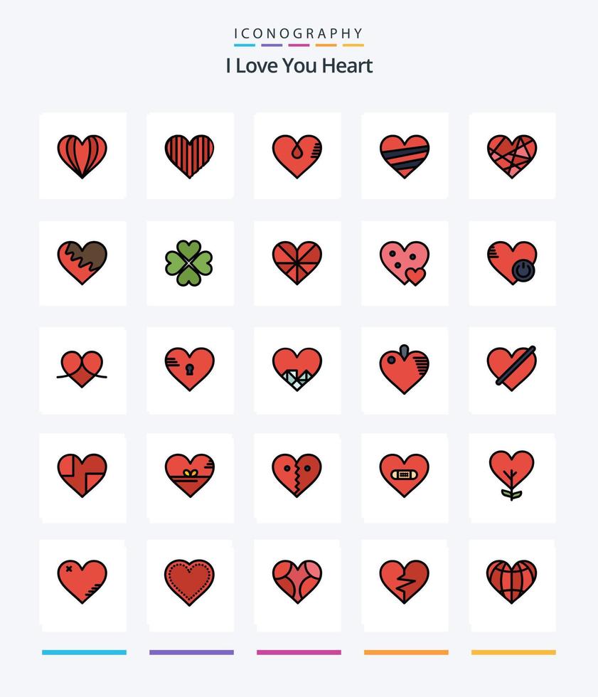 Creative Heart 25 Line FIlled icon pack  Such As switch. shutdown. favorite. small. like vector