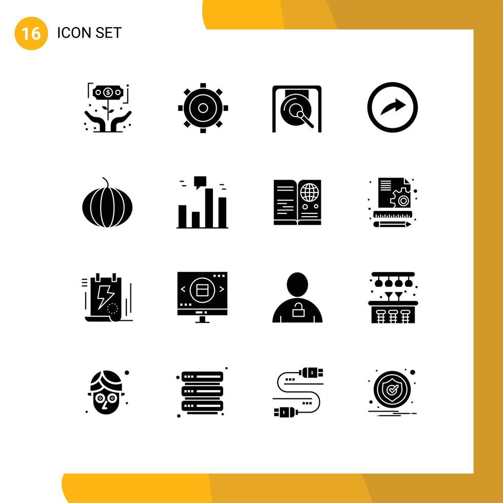Stock Vector Icon Pack of 16 Line Signs and Symbols for vegetable share ui link chinese Editable Vector Design Elements