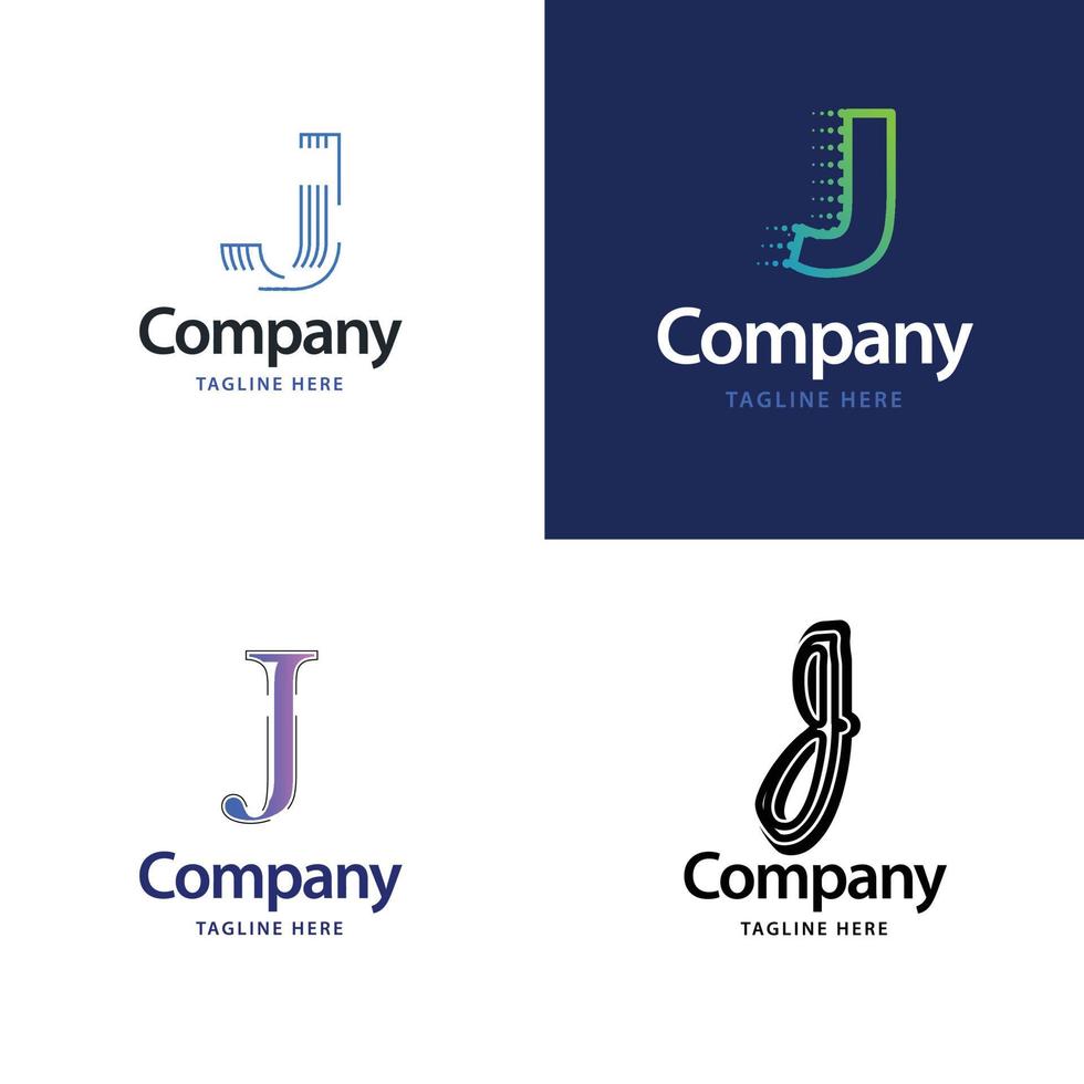 Letter J Big Logo Pack Design Creative Modern logos design for your business vector