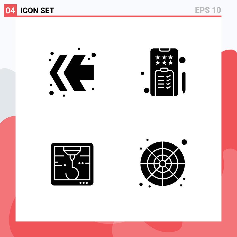 User Interface Pack of Basic Solid Glyphs of arrows catalog mobile phone color palette Editable Vector Design Elements