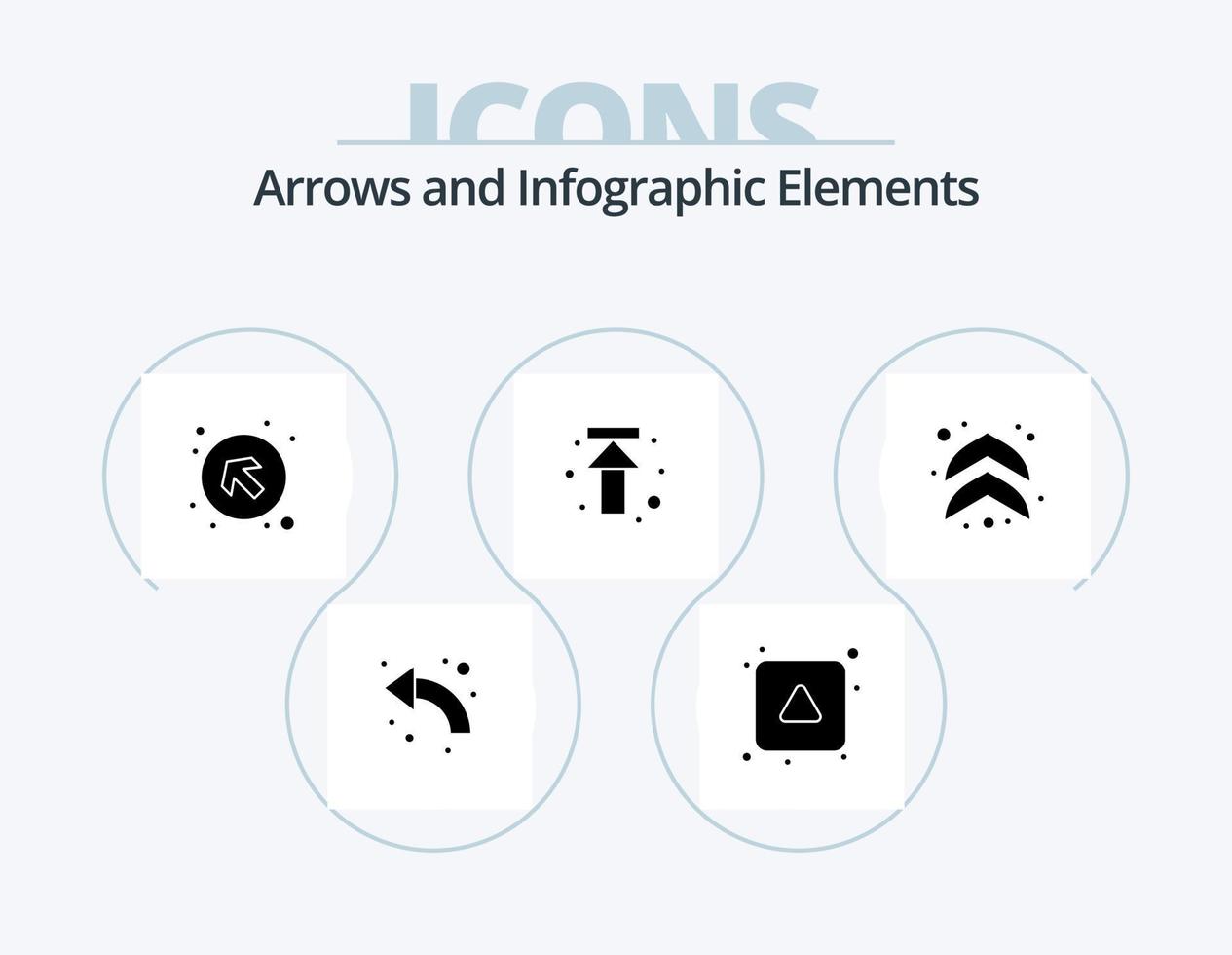 paquete de iconos de glifo de flecha 5 diseño de iconos. flecha. hasta. hasta. flechas dejado arriba vector