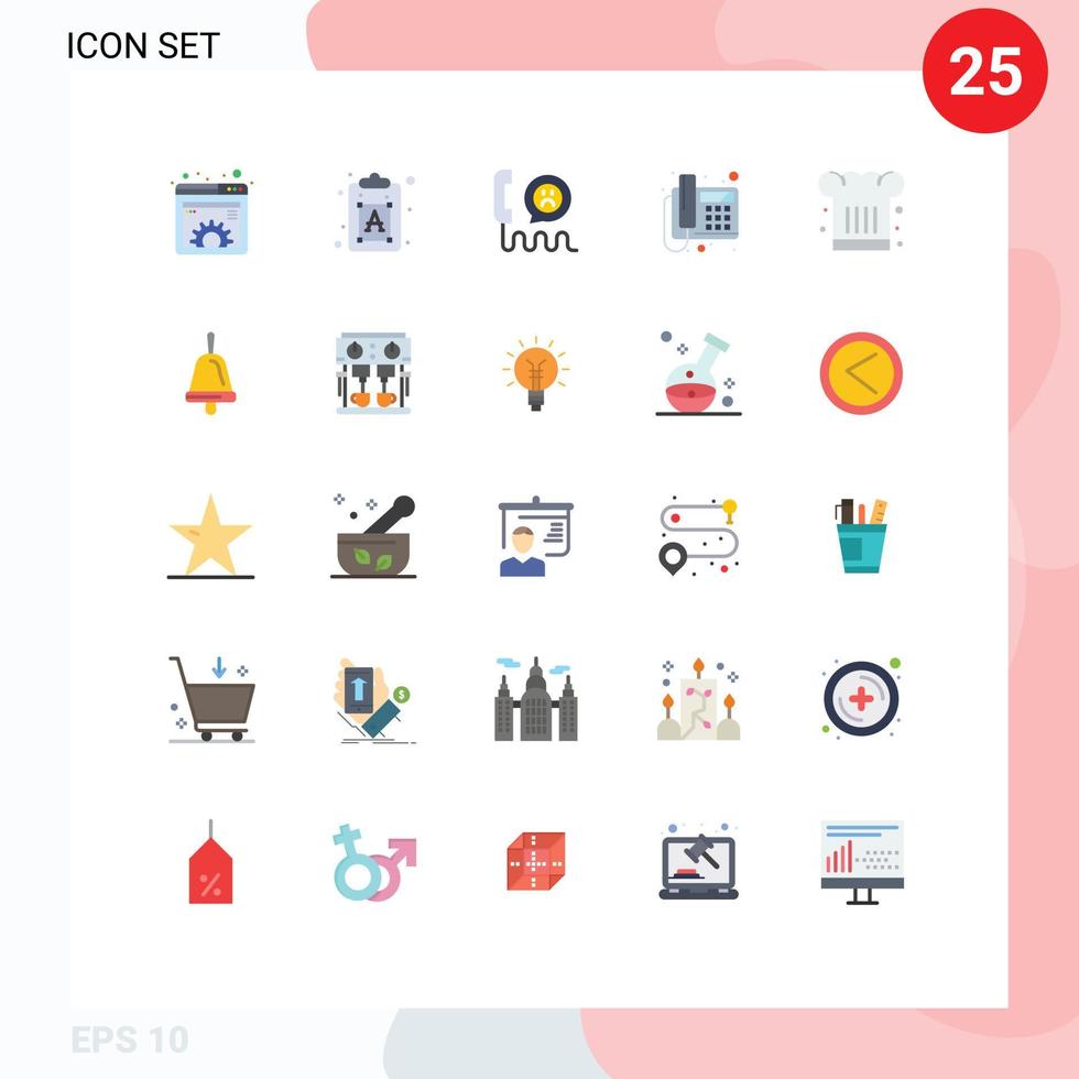 25 Thematic Vector Flat Colors and Editable Symbols of device phone text call phone Editable Vector Design Elements