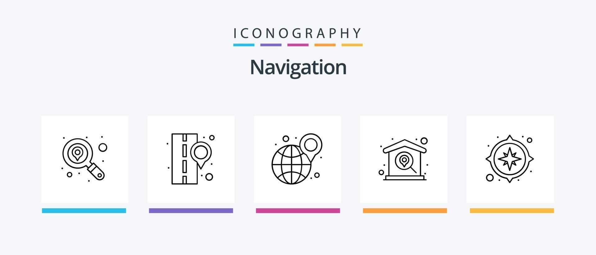 Navigation Line 5 Icon Pack Including . place. navigation. navigation. place. Creative Icons Design vector