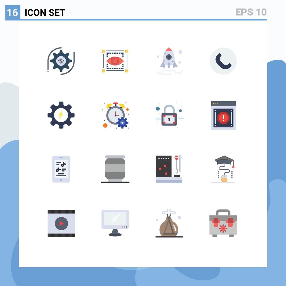 Stock Vector Icon Pack of 16 Line Signs and Symbols for gear launch money sketching call Editable Pack of Creative Vector Design Elements