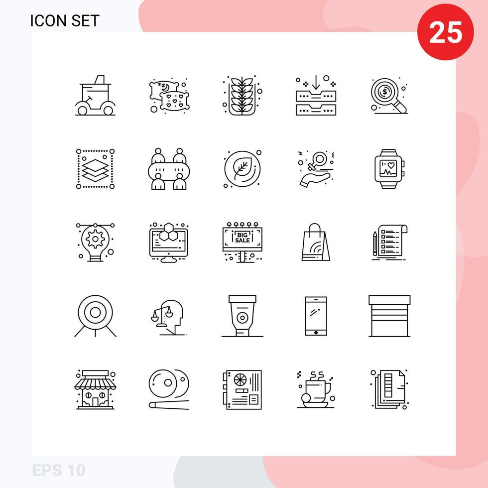 25 Thematic Vector Lines and Editable Symbols of find drawer autumn archive drawer tree Editable Vector Design Elements