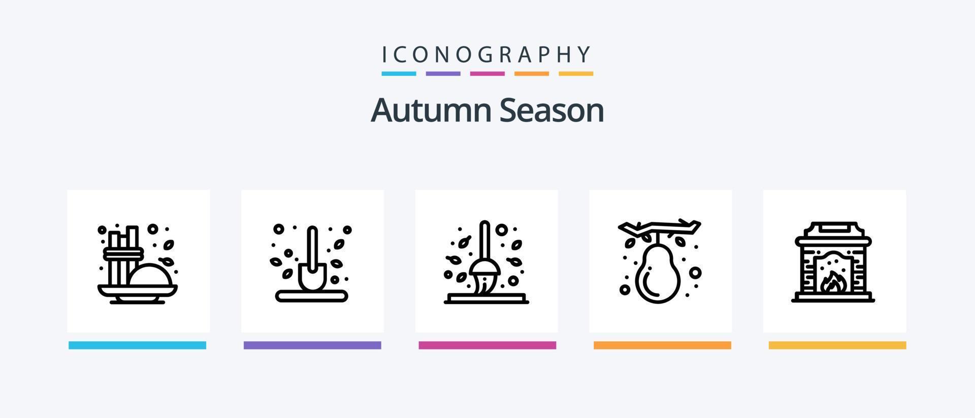Autumn Line 5 Icon Pack Including rain. autumn. fall. seasoning. coffee. Creative Icons Design vector