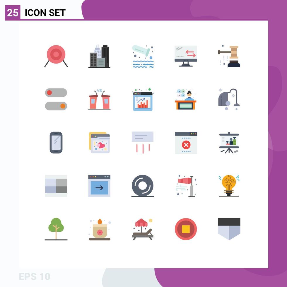 Group of 25 Flat Colors Signs and Symbols for sale chaffer tube auction arrows Editable Vector Design Elements