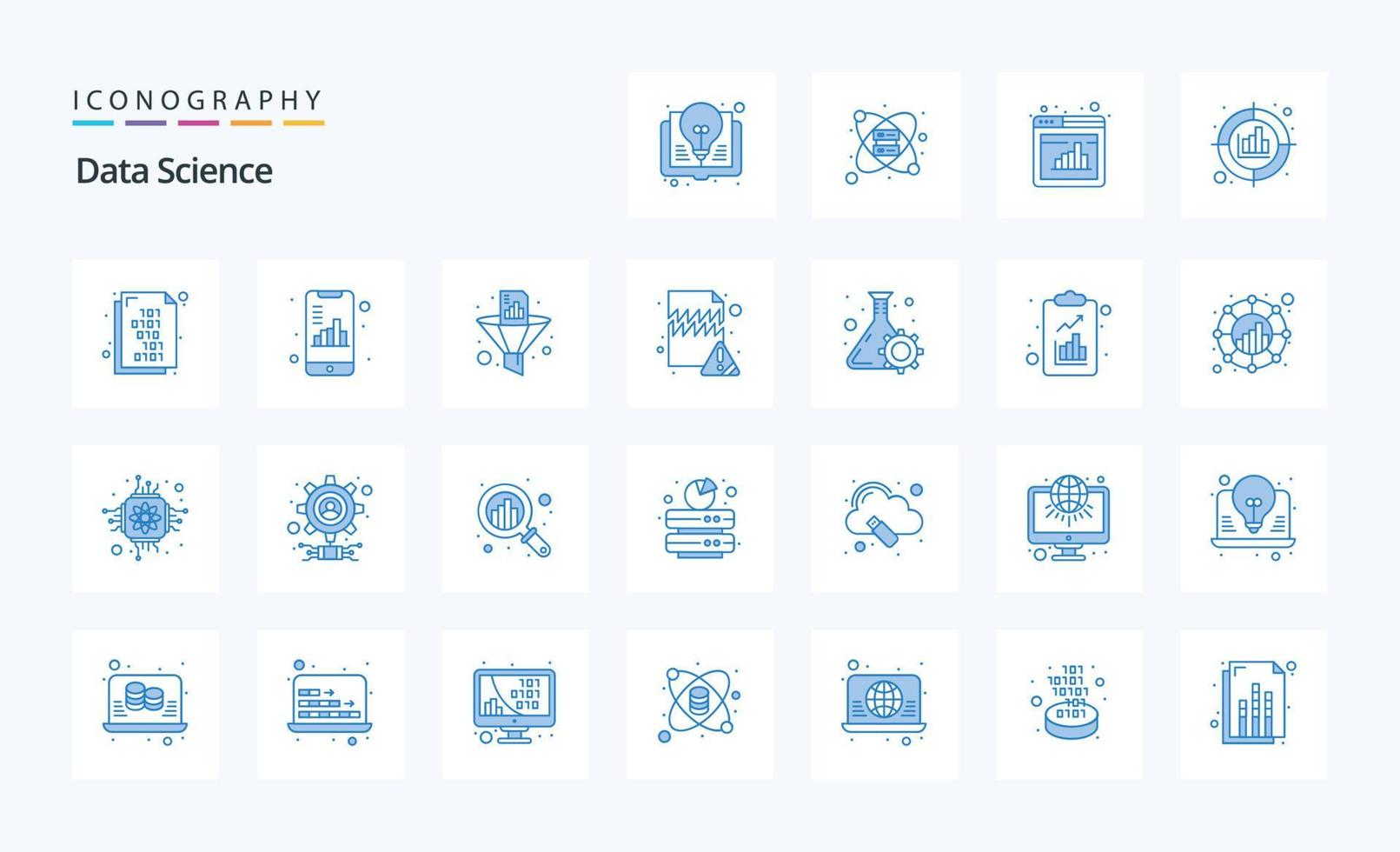 25 Data Science Blue icon pack 18701082 Vector Art at Vecteezy