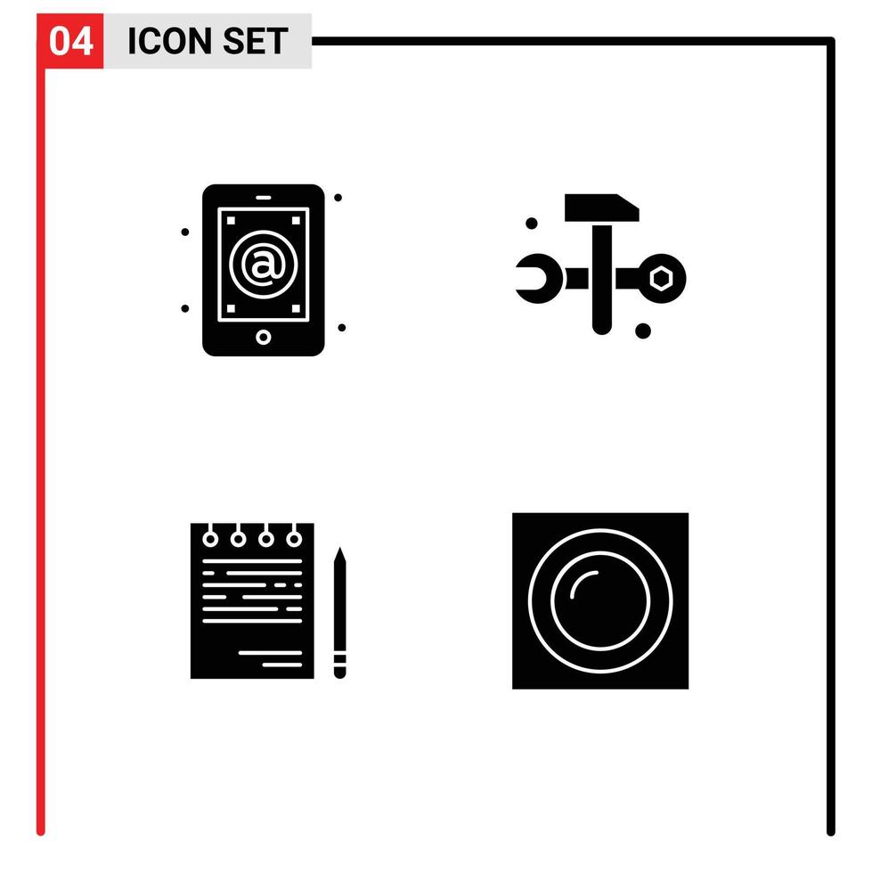 4 Creative Icons Modern Signs and Symbols of app business mail databases corporate Editable Vector Design Elements