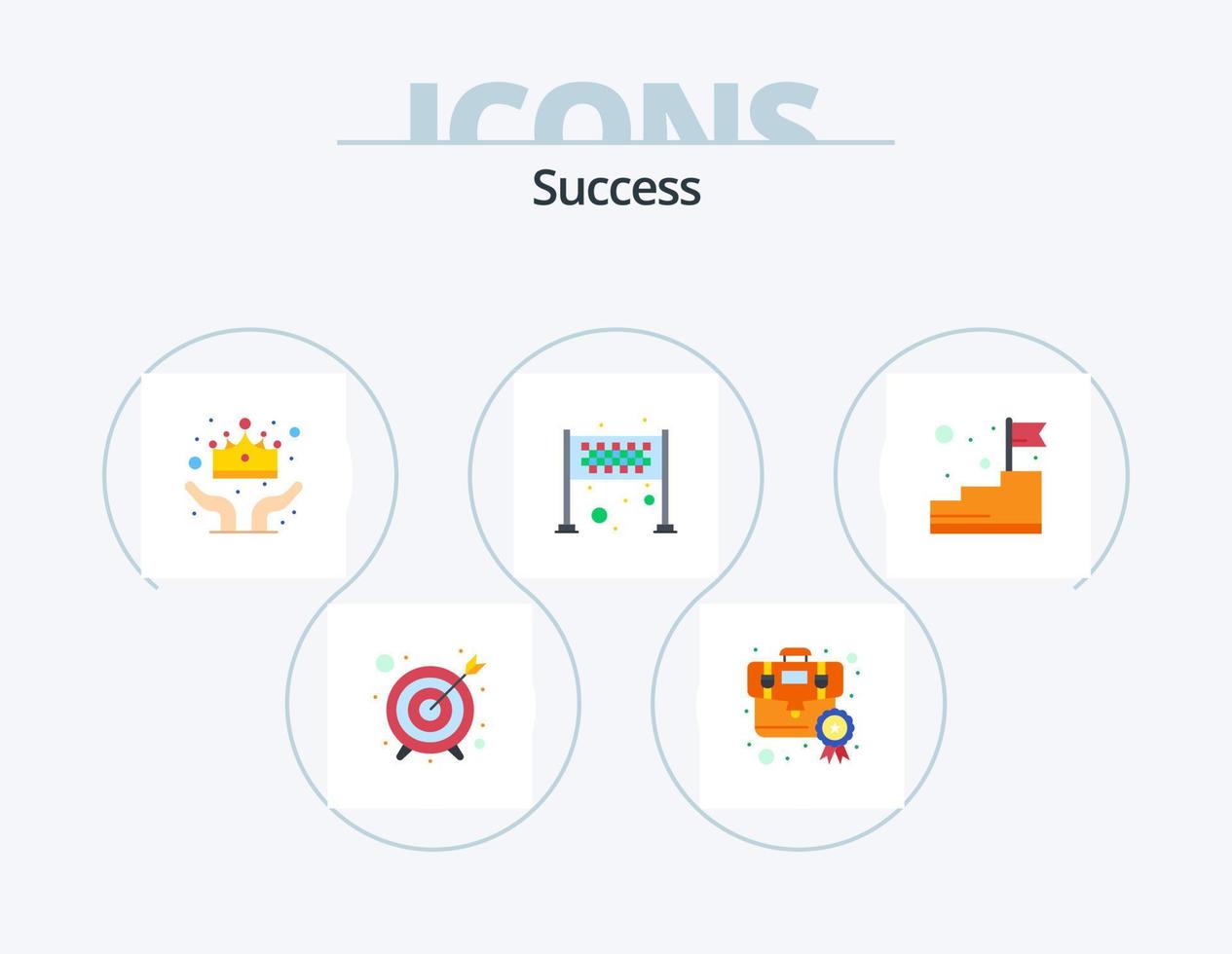 Sucess Flat Icon Pack 5 Icon Design. climb. victory. winner. finish symbol. achievement vector