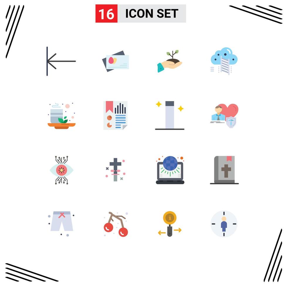 16 Universal Flat Color Signs Symbols of arrow finance passport growth money Editable Pack of Creative Vector Design Elements