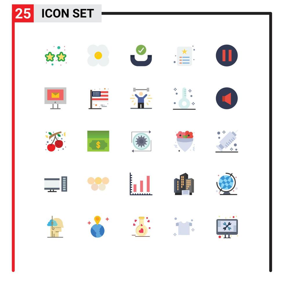 Group of 25 Modern Flat Colors Set for computer multimedia checked identity id card Editable Vector Design Elements