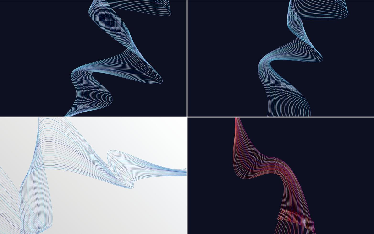 Collection of geometric minimal lines pattern set vector