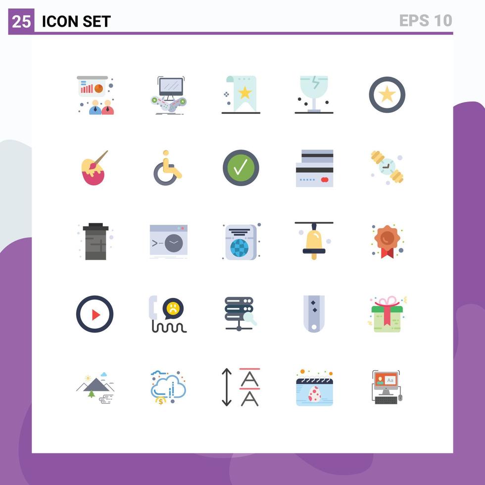 25 Universal Flat Color Signs Symbols of logistic delivery online caution rank Editable Vector Design Elements