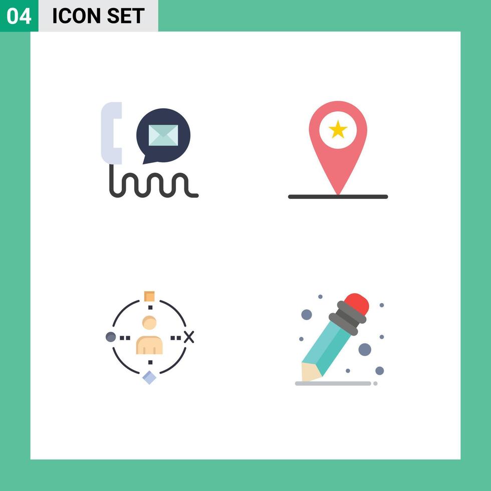 User Interface Pack of 4 Basic Flat Icons of communication ambient help military technology Editable Vector Design Elements