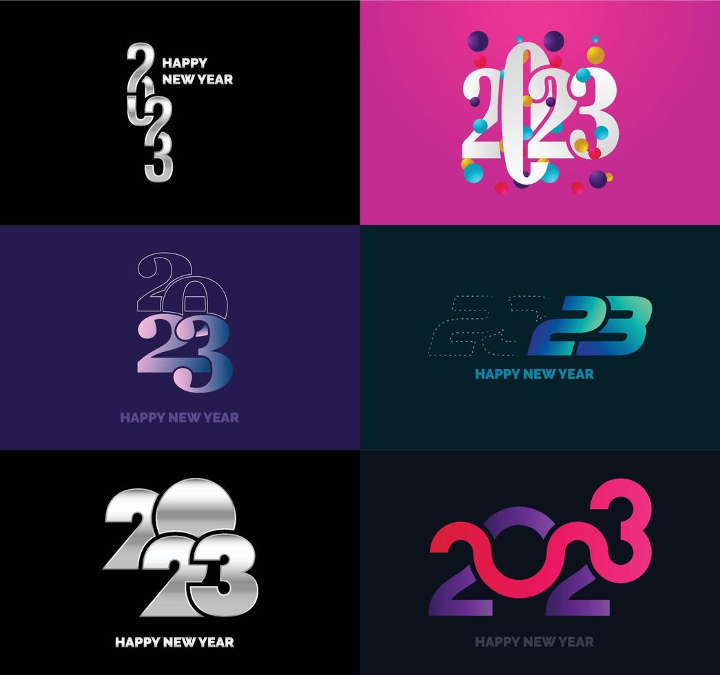 Big Set of 2023 Happy New Year logo text design 2023 number design template vector