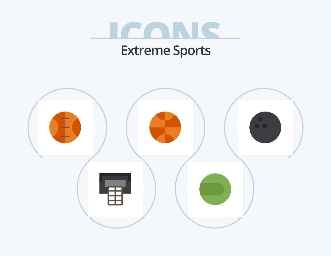 deporte icono plano paquete 5 diseño de iconos. . deporte. vector