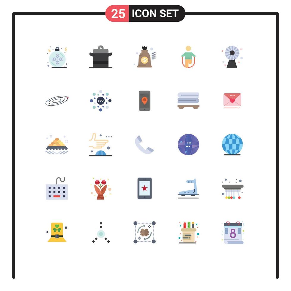 Set of 25 Modern UI Icons Symbols Signs for buildings rope pot jumping activity Editable Vector Design Elements