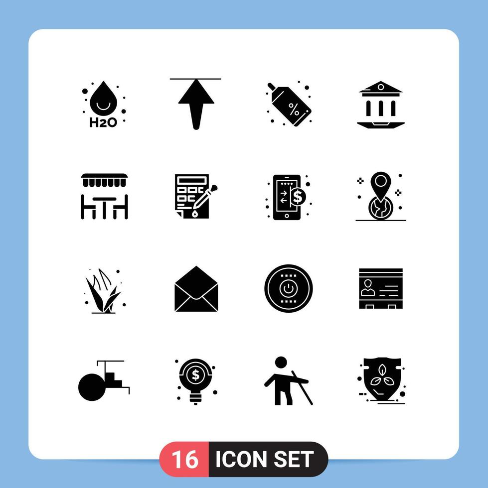Set of 16 Modern UI Icons Symbols Signs for spring dinner tag resturant web Editable Vector Design Elements