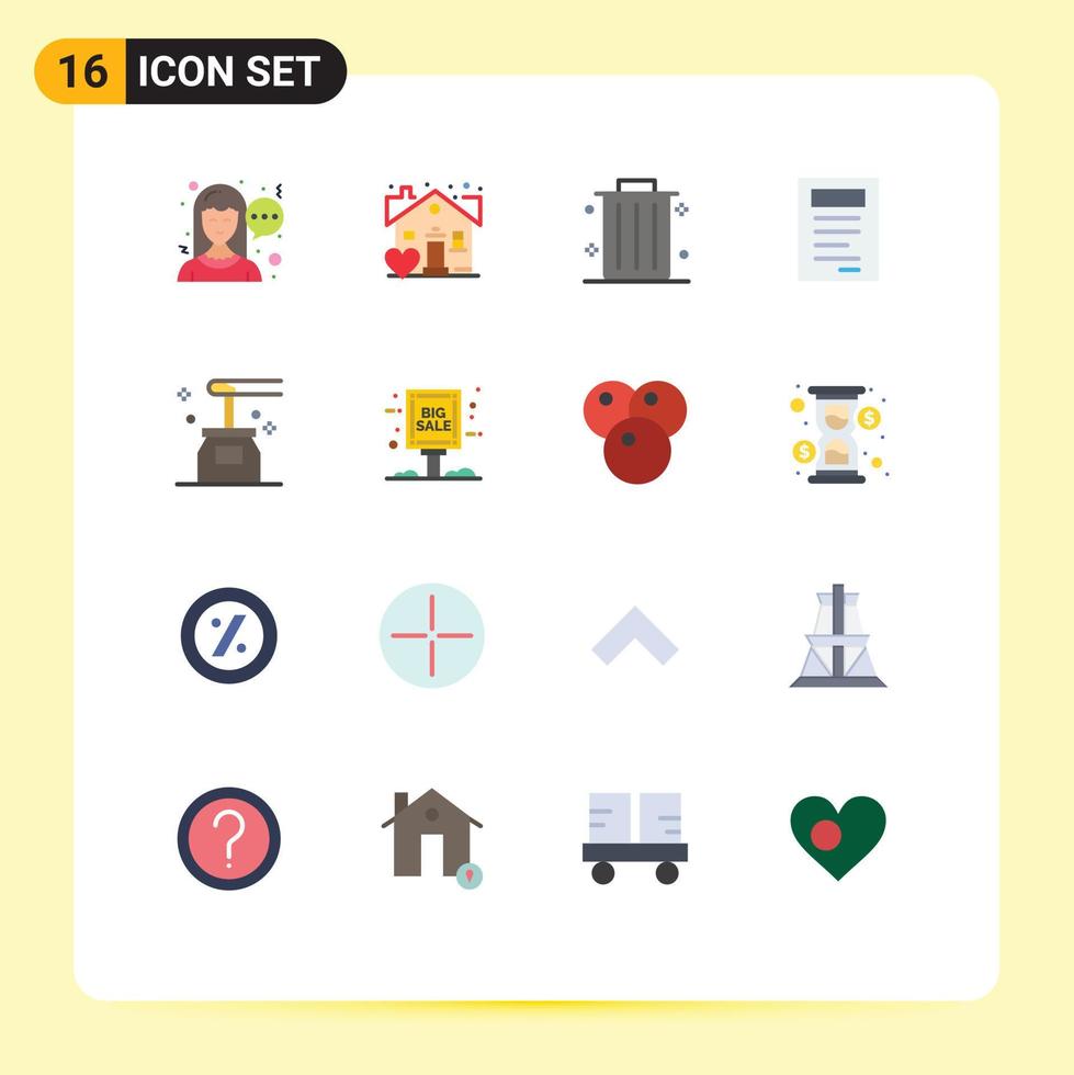 Set of 16 Modern UI Icons Symbols Signs for chat book estate business study Editable Pack of Creative Vector Design Elements