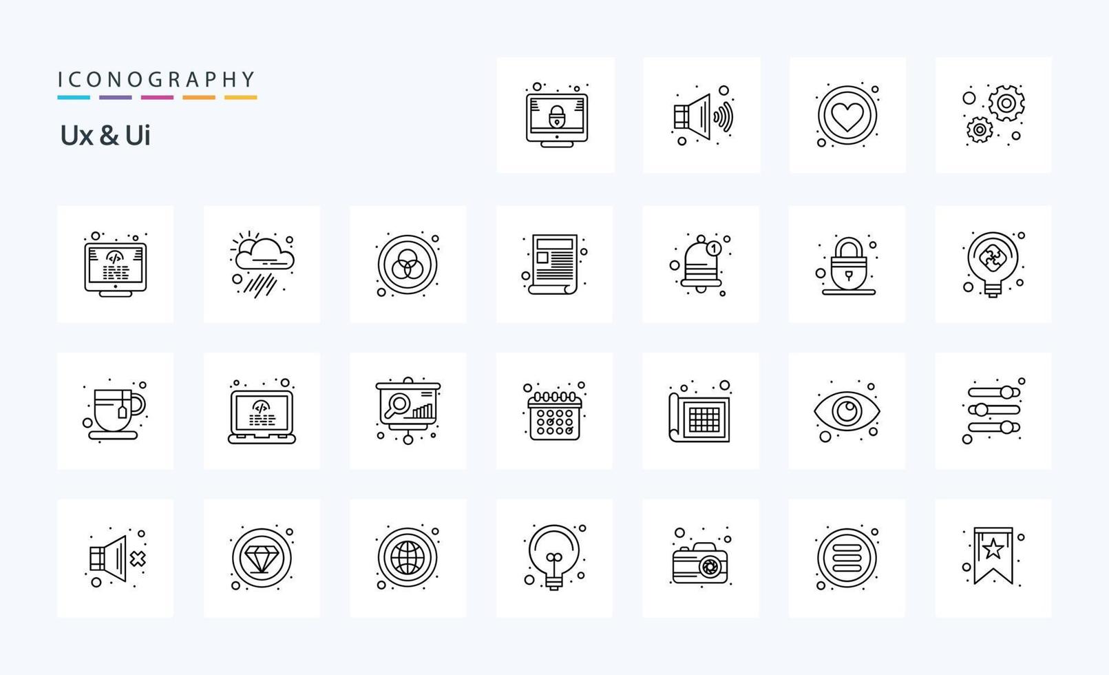 25 Ux And Ui Line icon pack vector