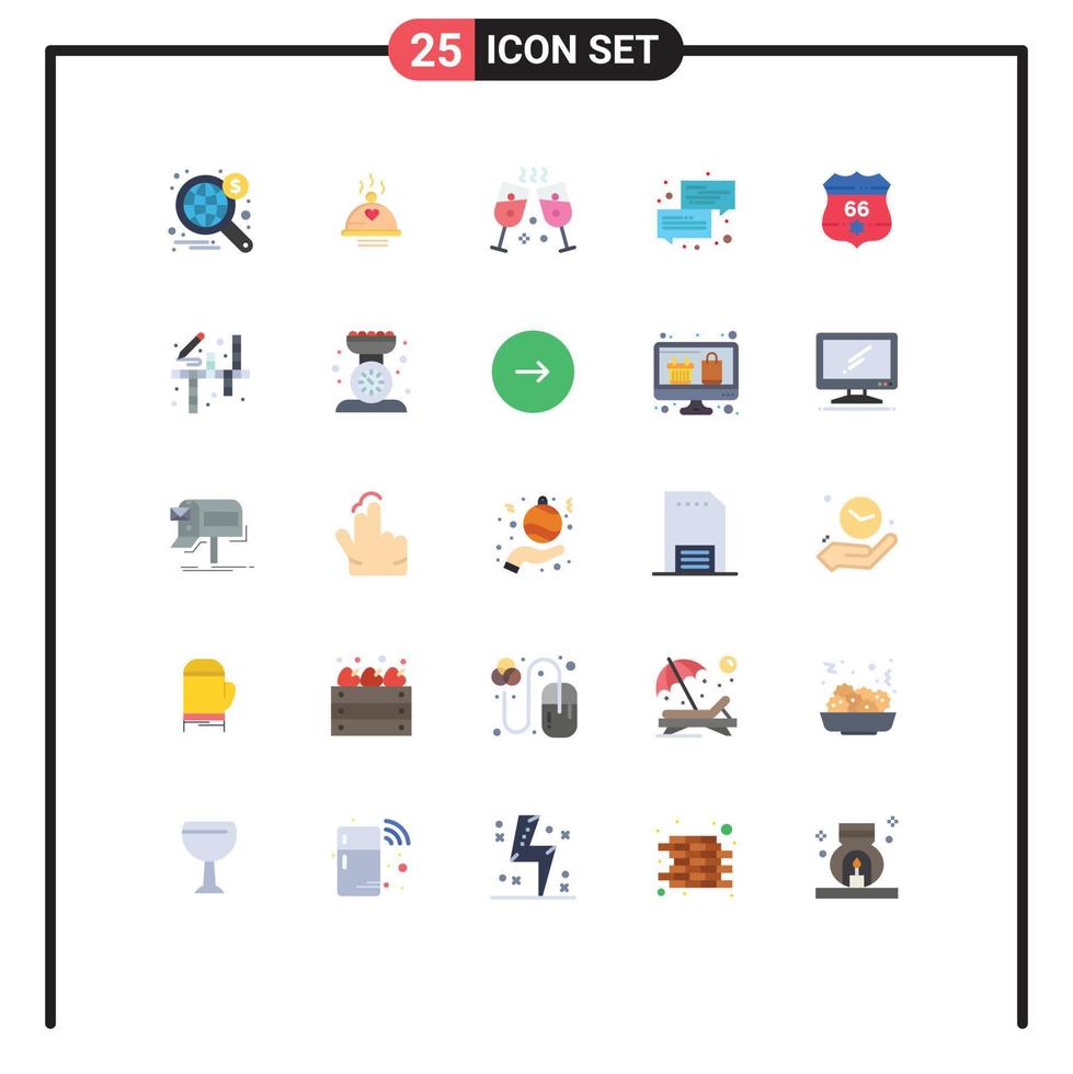 25 Creative Icons Modern Signs and Symbols of shield chat valentine message conversation Editable Vector Design Elements