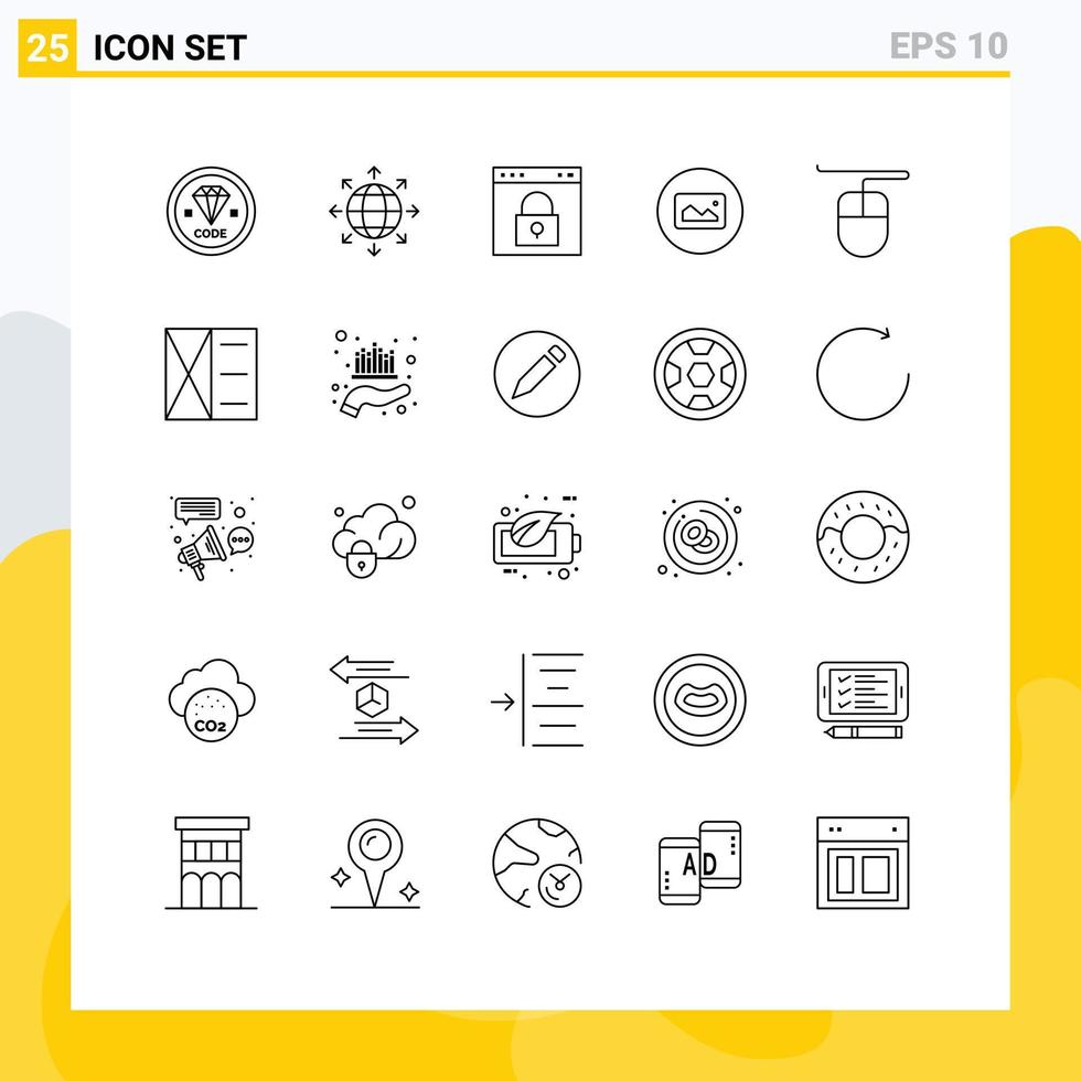 25 Creative Icons Modern Signs and Symbols of ui photo world image page Editable Vector Design Elements