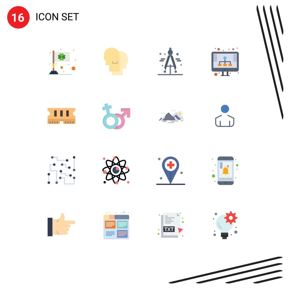 16 Creative Icons Modern Signs and Symbols of day compass irish human science Editable Pack of Creative Vector Design Elements