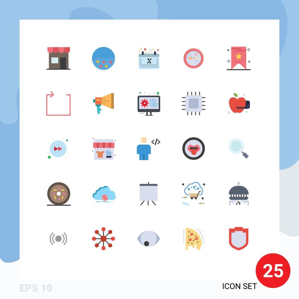 paquete de iconos de vector de stock de 25 signos y símbolos de línea para elementos de diseño de vector editables de viernes de no fumar de piel de fumar de hotel