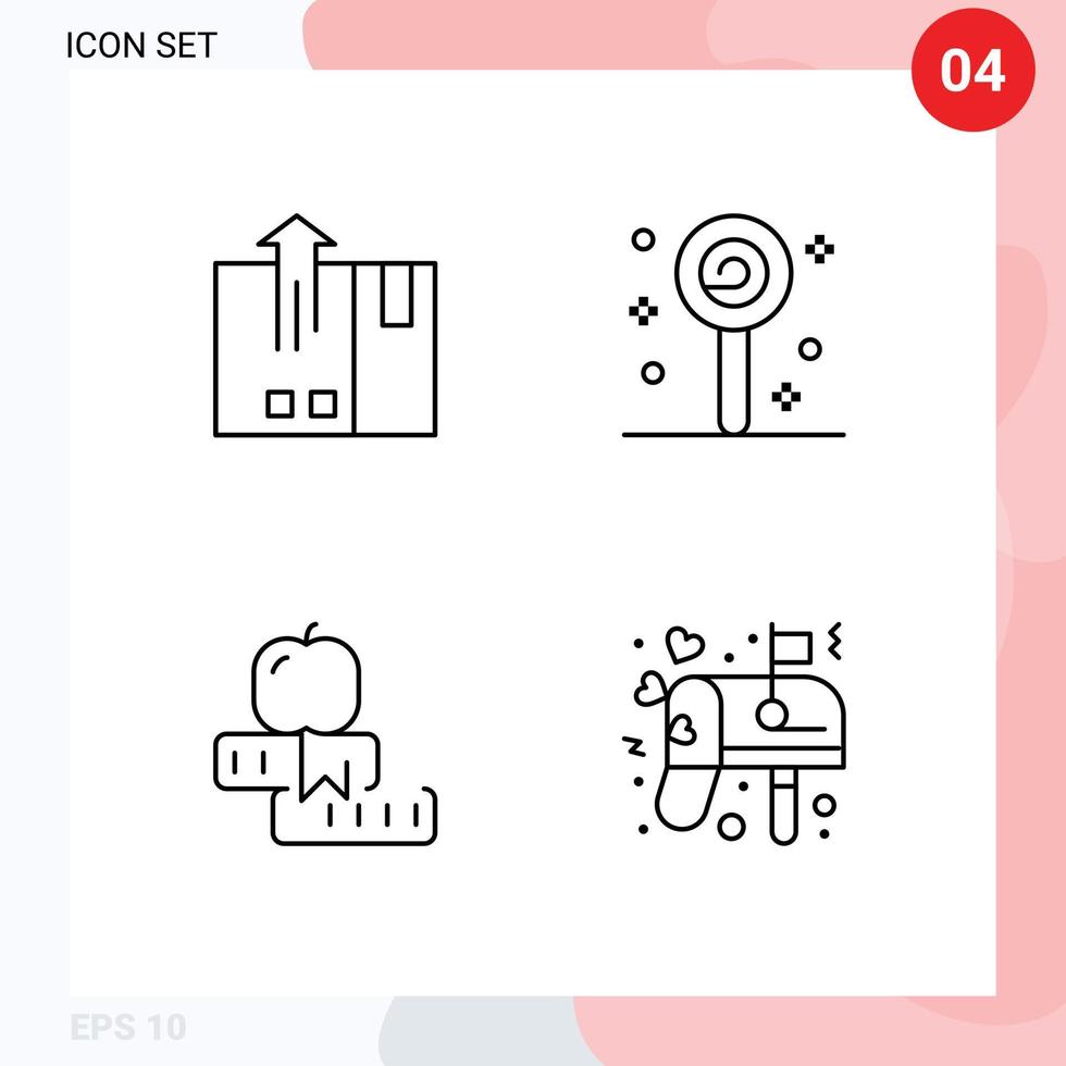 Universal Icon Symbols Group of 4 Modern Filledline Flat Colors of barcode education export halloween school Editable Vector Design Elements