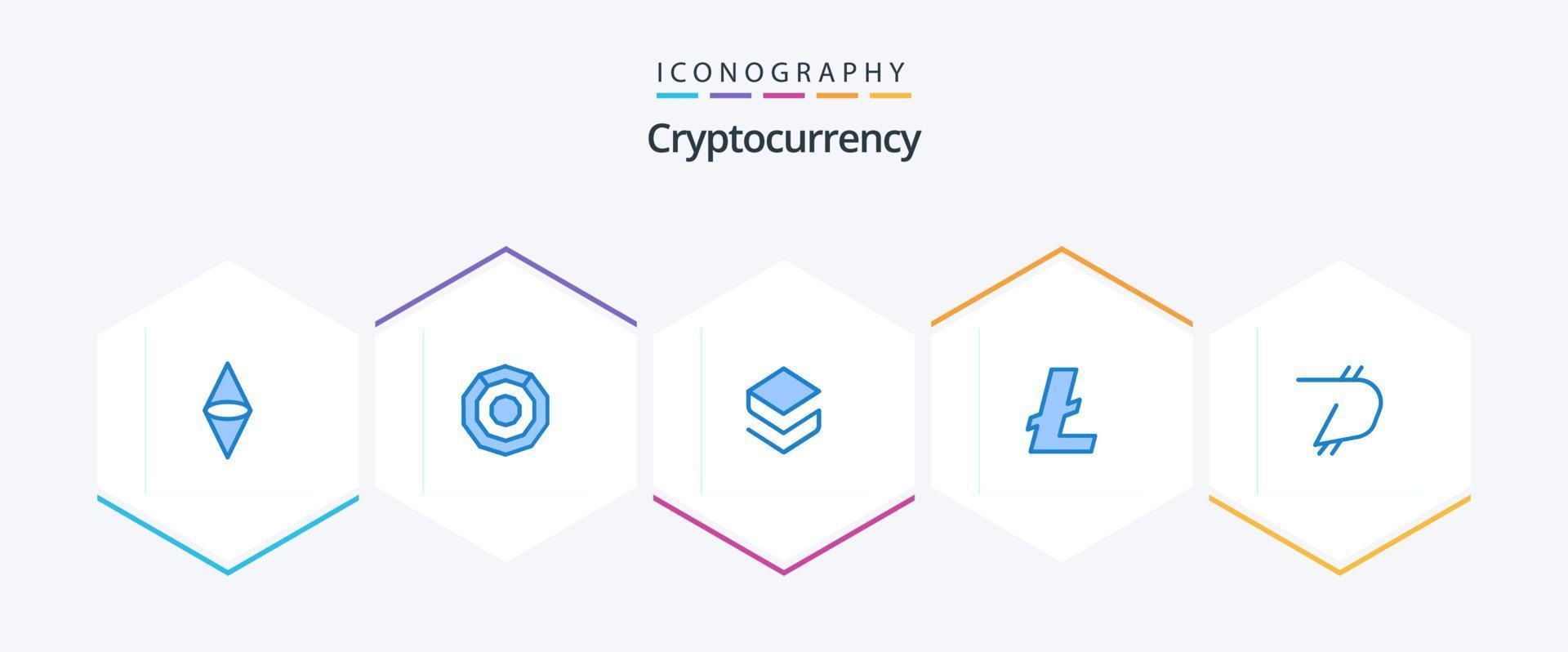 Cryptocurrency 25 Blue icon pack including coin. money. stratis. lite coin. coin vector