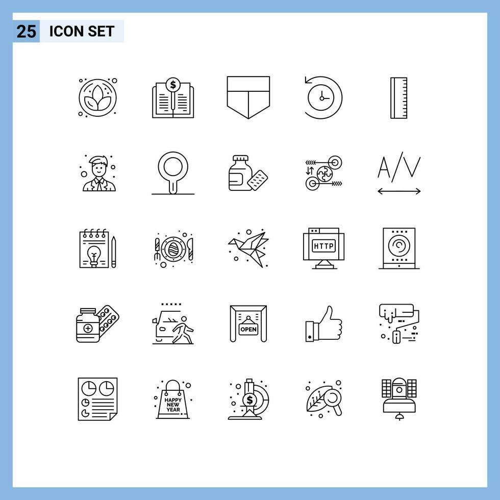 Modern Set of 25 Lines and symbols such as site coordinator shield school education Editable Vector Design Elements
