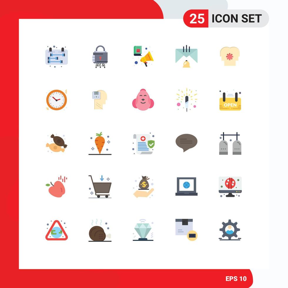 Modern Set of 25 Flat Colors Pictograph of help contact secure communication online Editable Vector Design Elements
