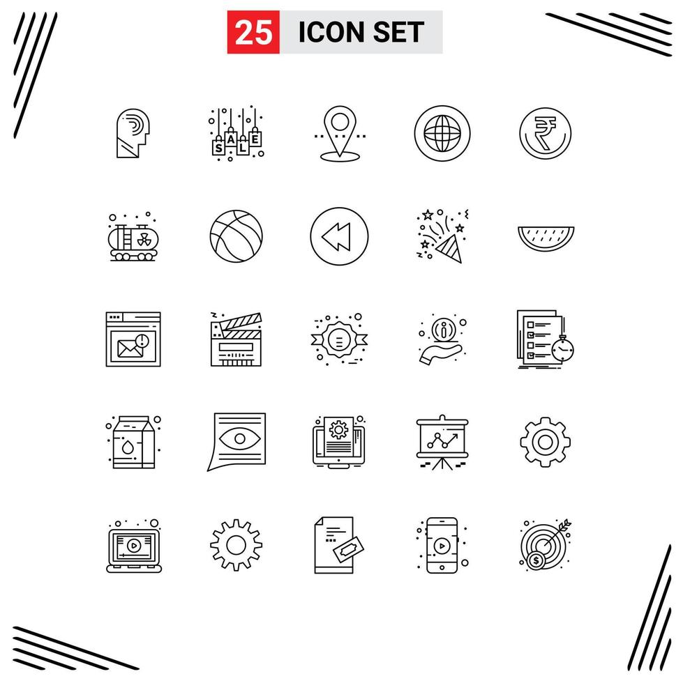 25 iconos creativos signos y símbolos modernos de apoyo etiqueta de venta global punto de comunicación elementos de diseño vectorial editables vector