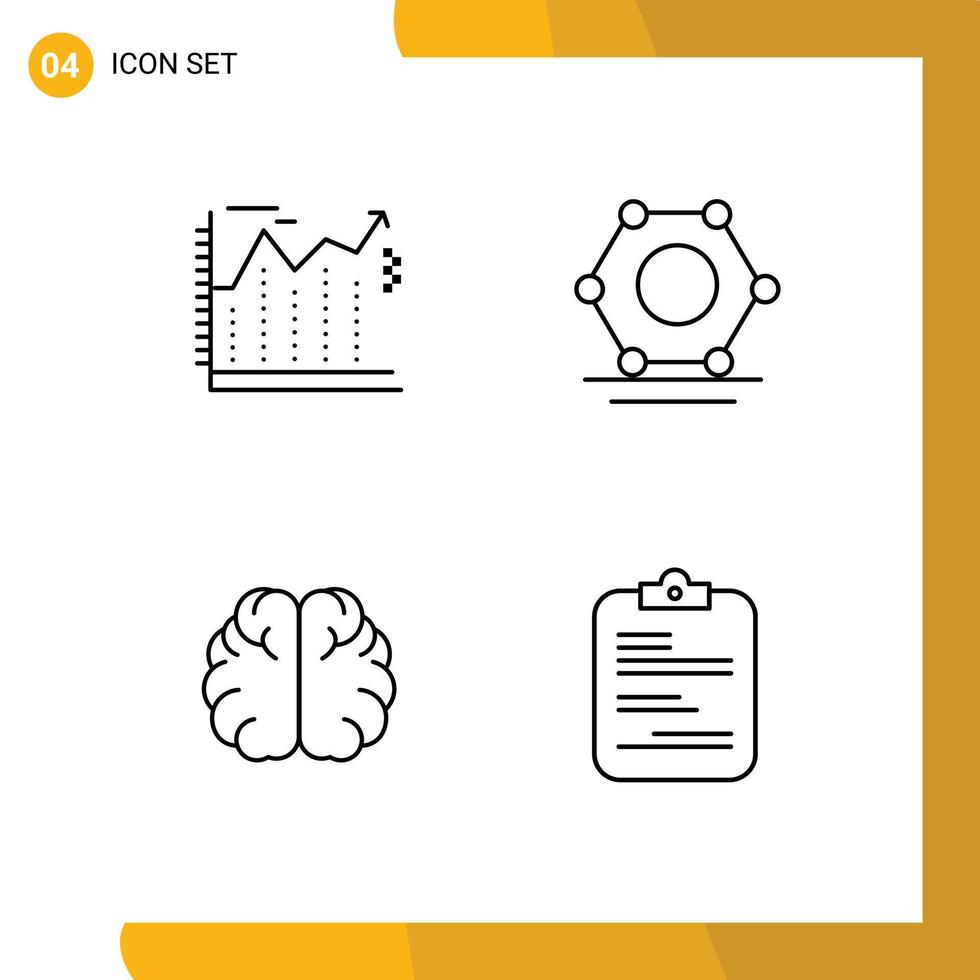 Editable Vector Line Pack of 4 Simple Filledline Flat Colors of arrows hemisphere economics super connected report Editable Vector Design Elements