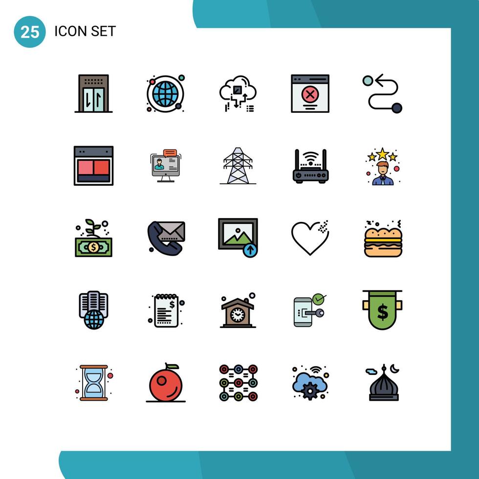 25 iconos creativos signos y símbolos modernos del mensaje de destino conectar interfaz comunicación elementos de diseño vectorial editables vector