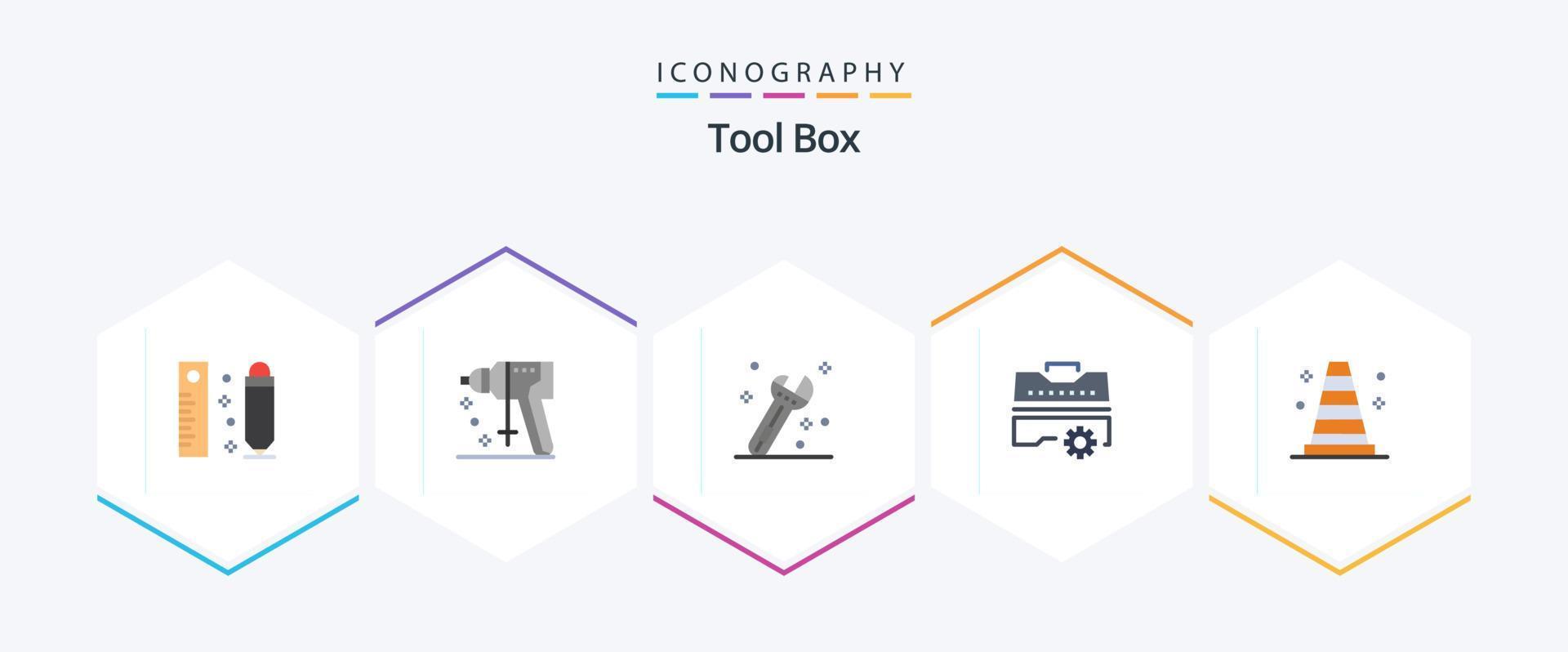 Tools 25 Flat icon pack including vlc. construction. construction. tools. set vector