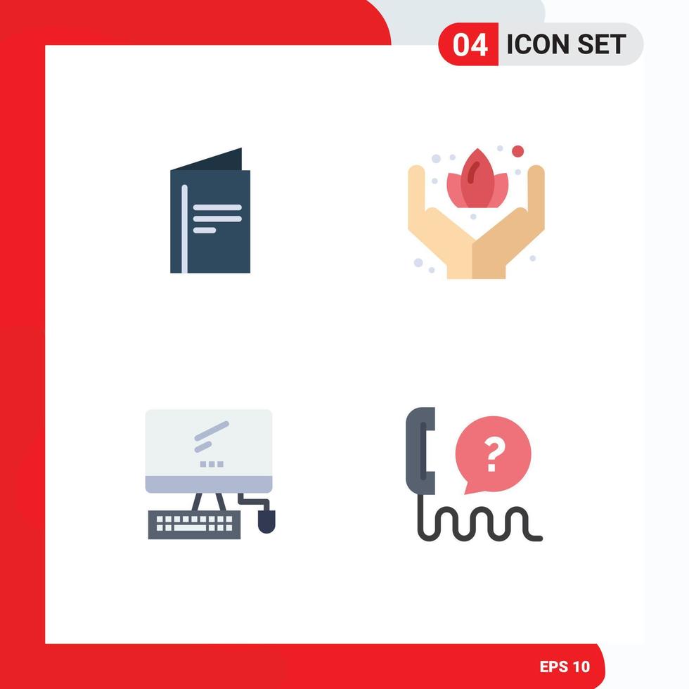 4 concepto de icono plano para sitios web móviles y aplicaciones menú dispositivo publicidad sauna pc elementos de diseño vectorial editables vector