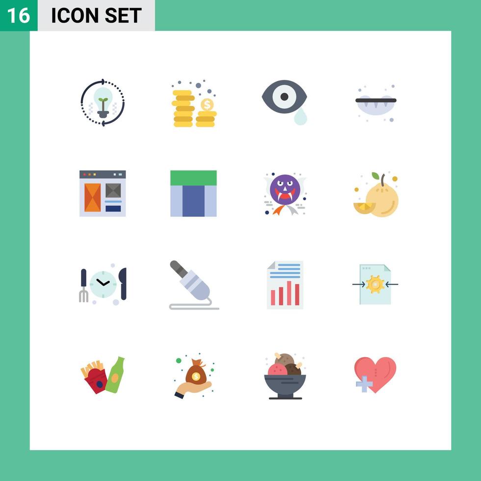 16 Thematic Vector Flat Colors and Editable Symbols of bulb biology solution coins lab Editable Pack of Creative Vector Design Elements