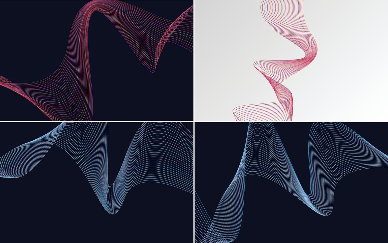Collection of geometric minimal lines pattern set vector