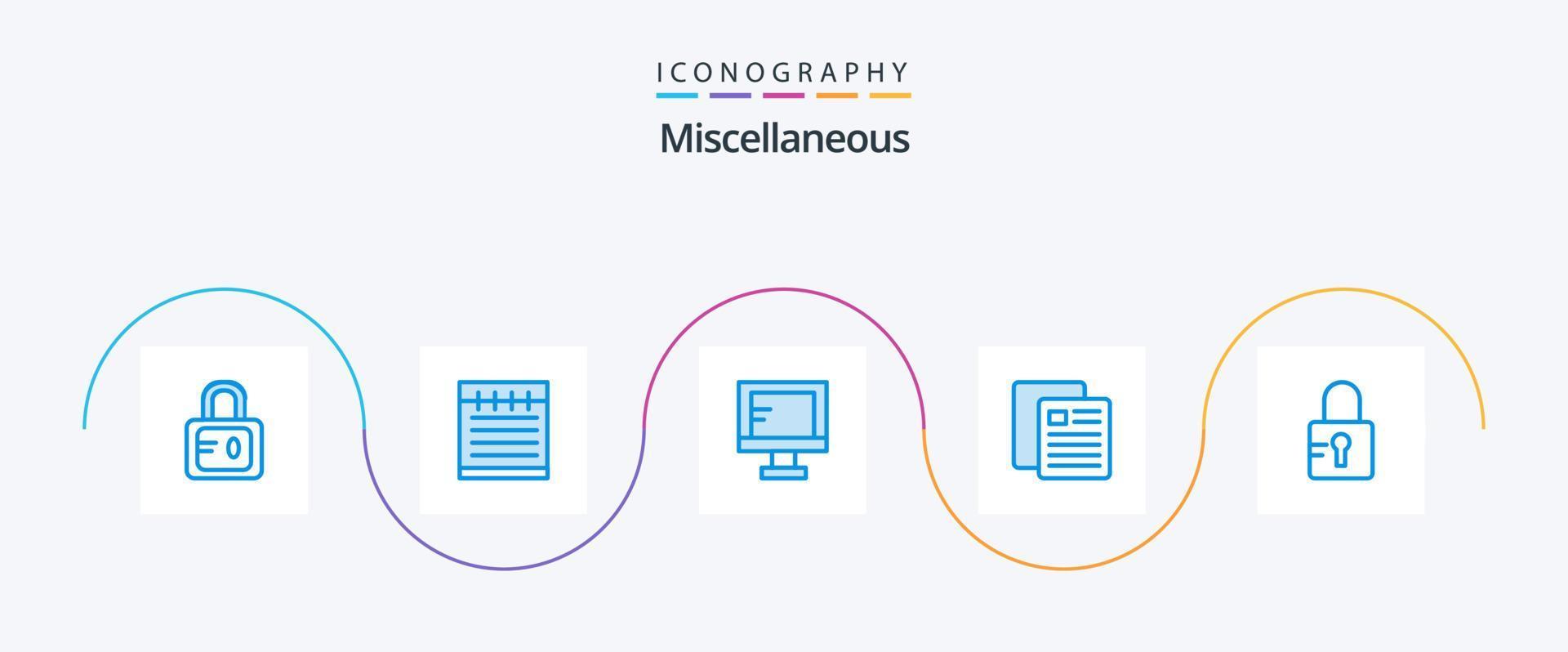 Miscellaneous Blue 5 Icon Pack Including . locked. study. lock. test vector