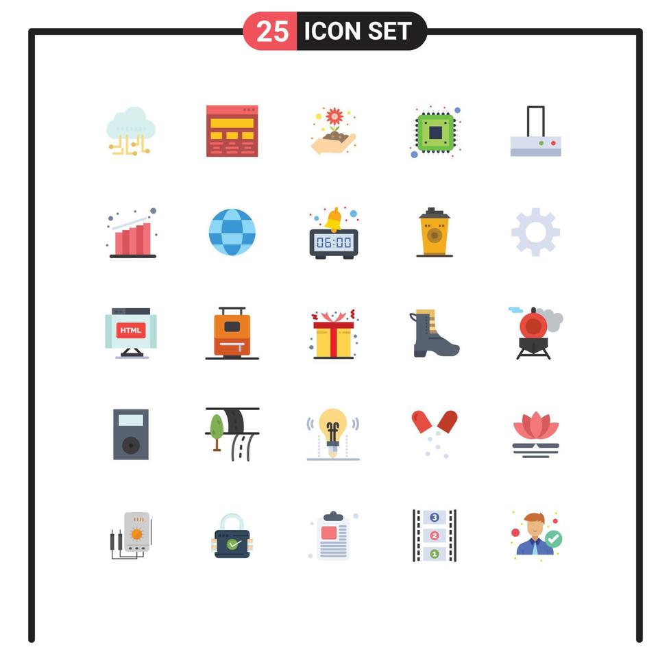 Stock Vector Icon Pack of 25 Line Signs and Symbols for fan storage gardening hardware computer Editable Vector Design Elements