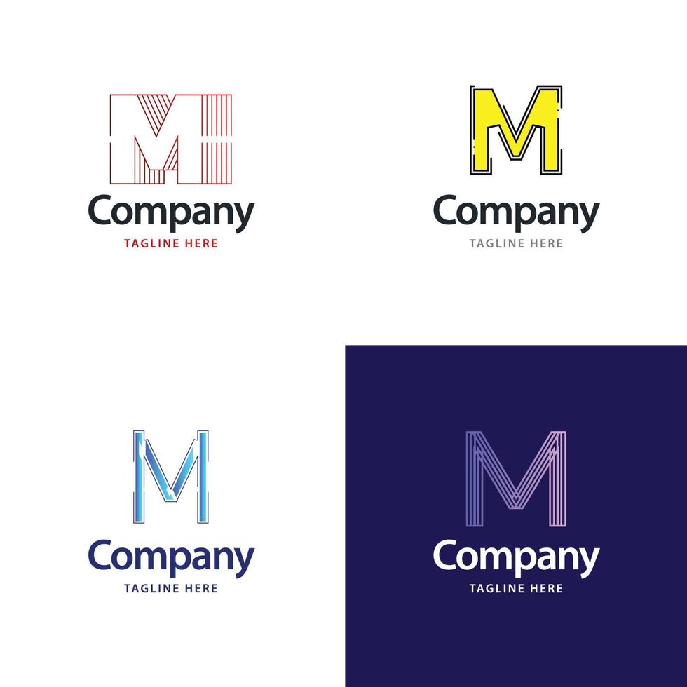 Letter M Big Logo Pack Design Creative Modern logos design for your business vector