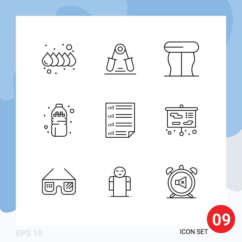 9 Creative Icons Modern Signs and Symbols of four data furniture bars drink Editable Vector Design Elements